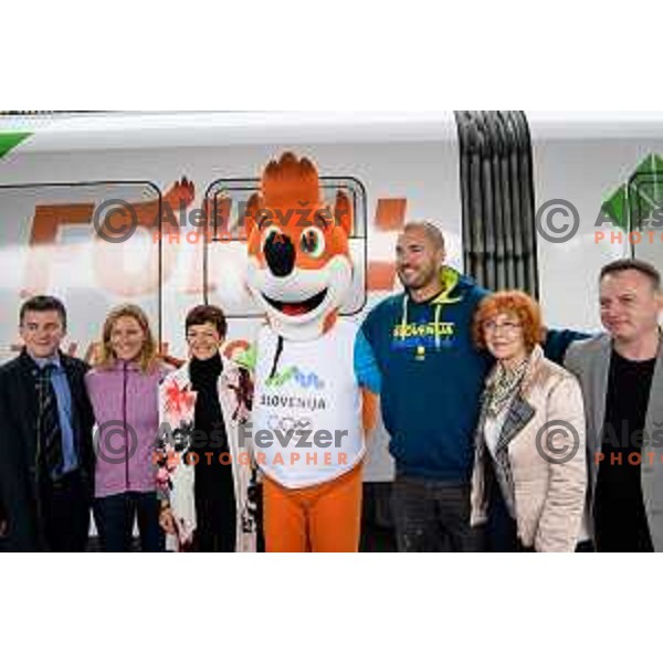 Mateja Simic, Maja Makovec Brencic and Marko Milic at the press conference of the Slovenian Olympic committee during the European week of sports in Ljubljana, Slovenia on September 22,2017