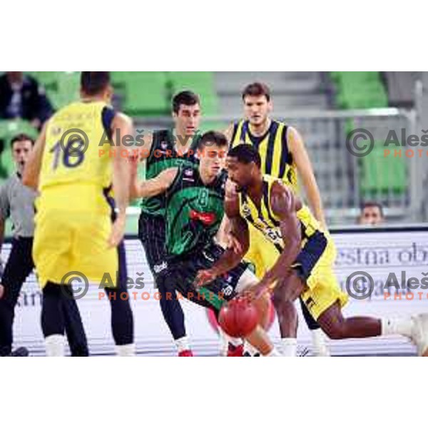 action during friendly basketball match between Petrol Olimpija (Slovenia) and Fenerbahce (Turkey) in Stozice, Ljubljana on September 25, 2017