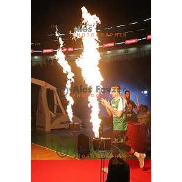 action during friendly basketball match between Petrol Olimpija (Slovenia) and Fenerbahce (Turkey) in Stozice, Ljubljana on September 25, 2017