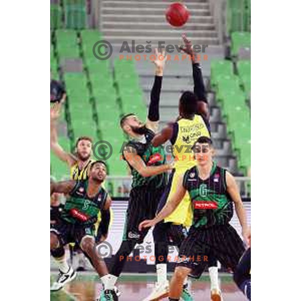 action during friendly basketball match between Petrol Olimpija (Slovenia) and Fenerbahce (Turkey) in Stozice, Ljubljana on September 25, 2017