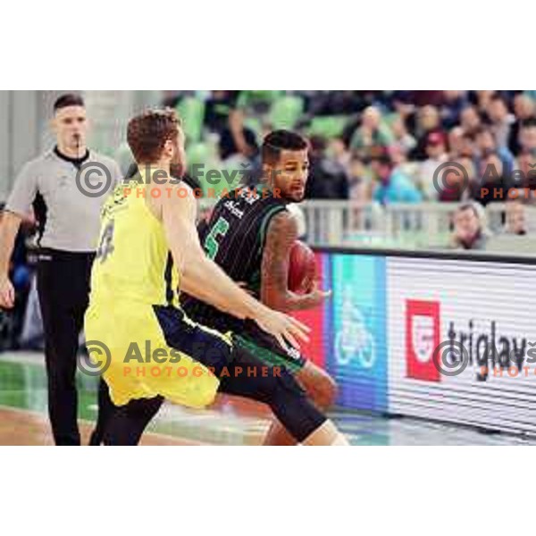action during friendly basketball match between Petrol Olimpija (Slovenia) and Fenerbahce (Turkey) in Stozice, Ljubljana on September 25, 2017