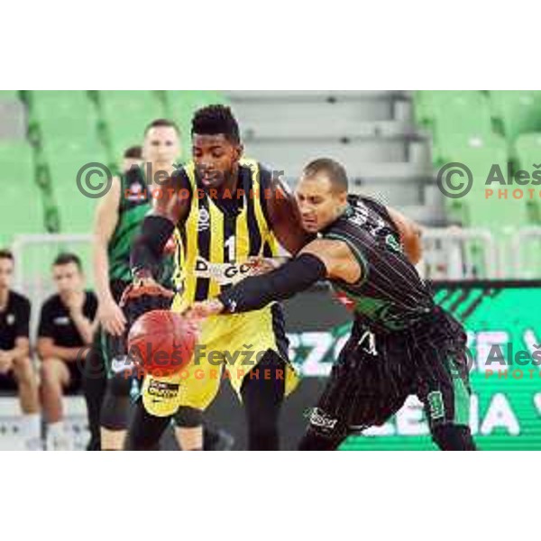 action during friendly basketball match between Petrol Olimpija (Slovenia) and Fenerbahce (Turkey) in Stozice, Ljubljana on September 25, 2017