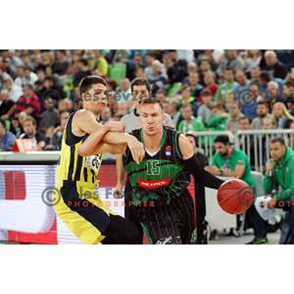 action during friendly basketball match between Petrol Olimpija (Slovenia) and Fenerbahce (Turkey) in Stozice, Ljubljana on September 25, 2017