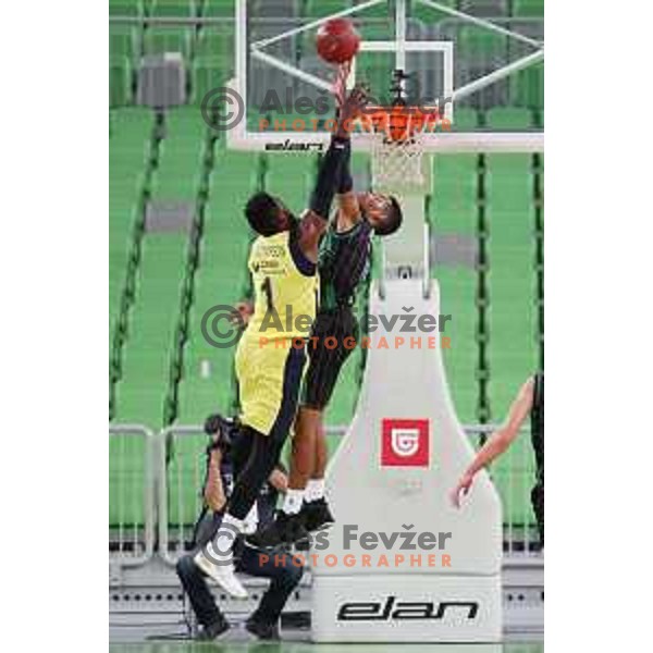 action during friendly basketball match between Petrol Olimpija (Slovenia) and Fenerbahce (Turkey) in Stozice, Ljubljana on September 25, 2017