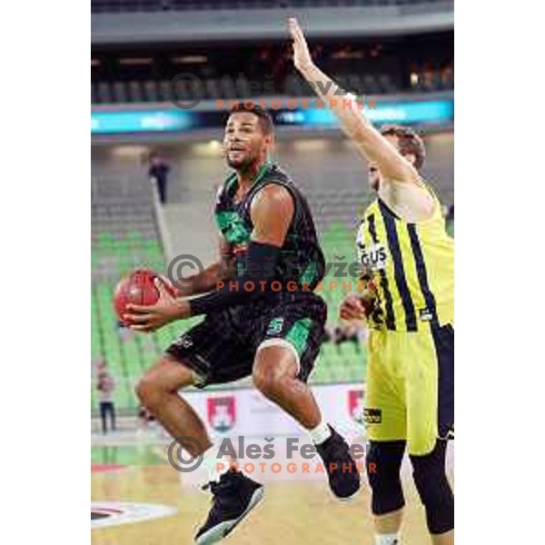 action during friendly basketball match between Petrol Olimpija (Slovenia) and Fenerbahce (Turkey) in Stozice, Ljubljana on September 25, 2017