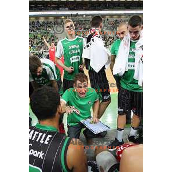 action during friendly basketball match between Petrol Olimpija (Slovenia) and Fenerbahce (Turkey) in Stozice, Ljubljana on September 25, 2017