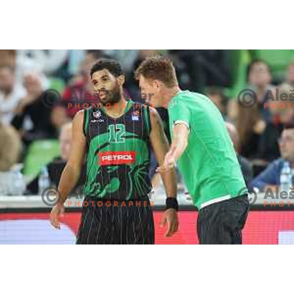 action during friendly basketball match between Petrol Olimpija (Slovenia) and Fenerbahce (Turkey) in Stozice, Ljubljana on September 25, 2017