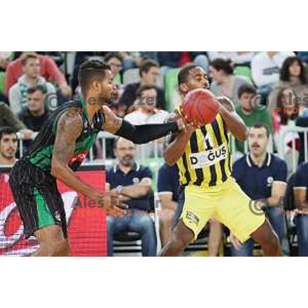 action during friendly basketball match between Petrol Olimpija (Slovenia) and Fenerbahce (Turkey) in Stozice, Ljubljana on September 25, 2017