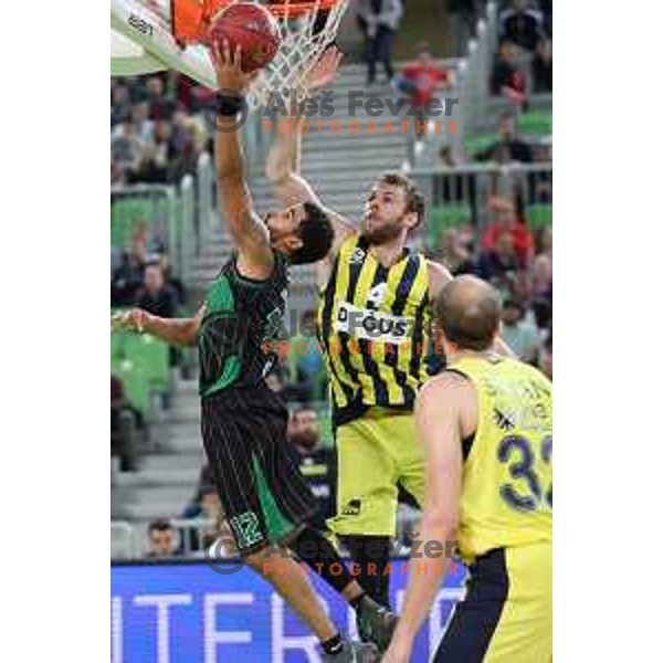 action during friendly basketball match between Petrol Olimpija (Slovenia) and Fenerbahce (Turkey) in Stozice, Ljubljana on September 25, 2017
