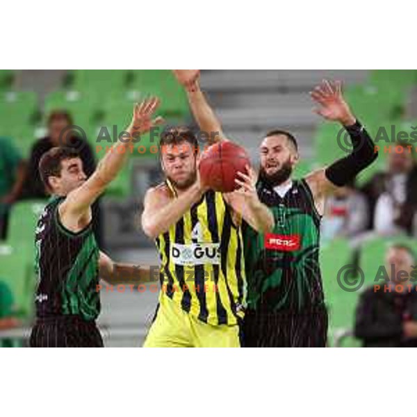 action during friendly basketball match between Petrol Olimpija (Slovenia) and Fenerbahce (Turkey) in Stozice, Ljubljana on September 25, 2017