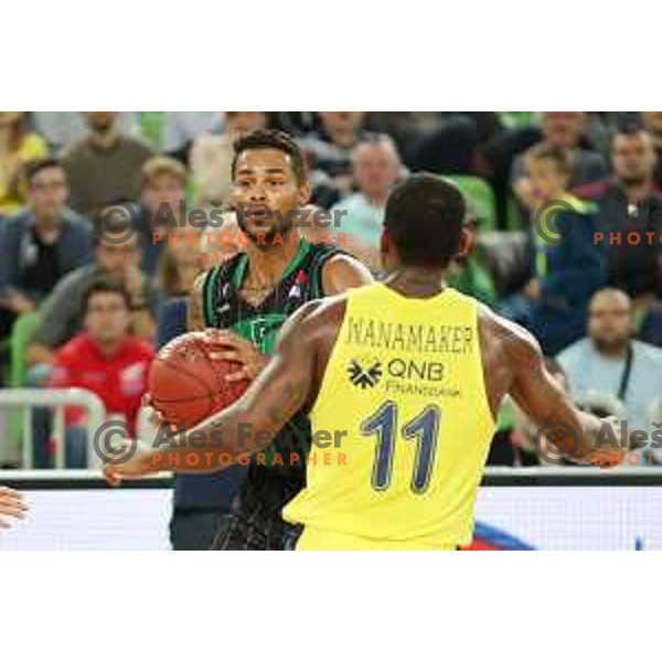 action during friendly basketball match between Petrol Olimpija (Slovenia) and Fenerbahce (Turkey) in Stozice, Ljubljana on September 25, 2017