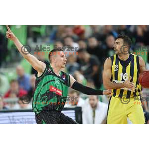 action during friendly basketball match between Petrol Olimpija (Slovenia) and Fenerbahce (Turkey) in Stozice, Ljubljana on September 25, 2017