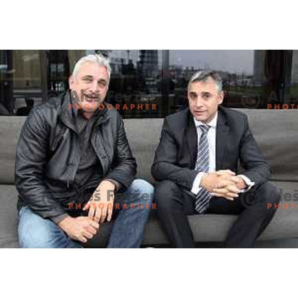 Sasa Doncic, head coach of KK Ilirija and Edvard Reven, president of KK Ilirija in Ljubljana on September 26, 2017
