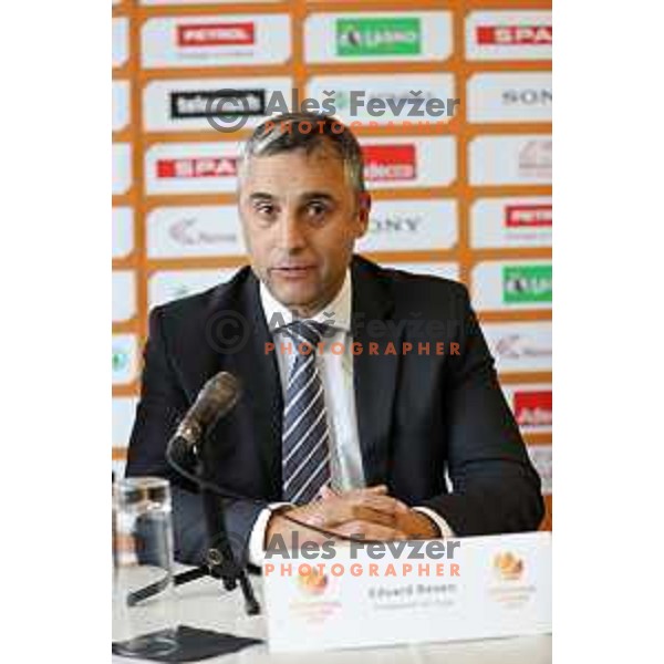 Edvard Reven , president of KK Ilirija at press conference before Slovenian basketball SuperCup in Ljubljana on September 26, 2017