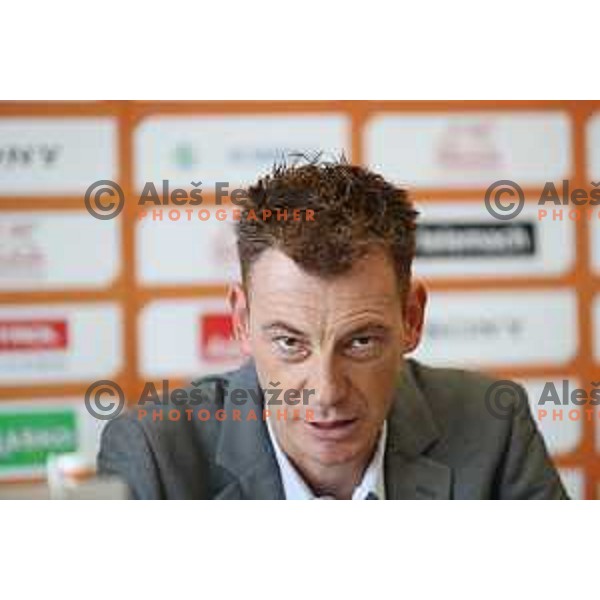 Gasper Okorn at press conference before Slovenian basketball SuperCup in Ljubljana on September 26, 2017