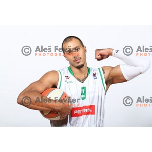 Jordan Morgan of Petrol Olimpija during team photo shooting before 2017-2018 basketball season in Ljubljana on September 26, 2017