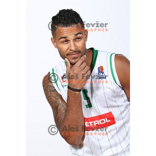 Devin Oliver of Petrol Olimpija during team photo shooting before 2017-2018 basketball season in Ljubljana on September 26, 2017