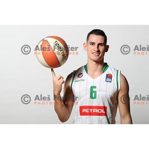 Jan Span of Petrol Olimpija during team photo shooting before 2017-2018 basketball season in Ljubljana on September 26, 2017
