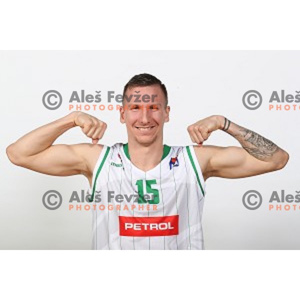 Gregor Hrovat of Petrol Olimpija during team photo shooting before 2017-2018 basketball season in Ljubljana on September 26, 2017