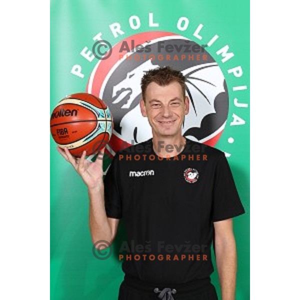 Gasper Okorn of Petrol Olimpija during team photo shooting before 2017-2018 basketball season in Ljubljana on September 26, 2017