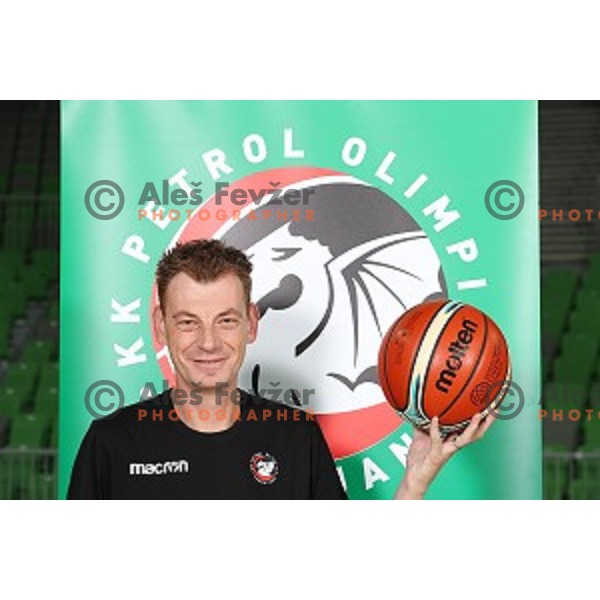 Gasper Okorn of Petrol Olimpija during team photo shooting before 2017-2018 basketball season in Ljubljana on September 26, 2017