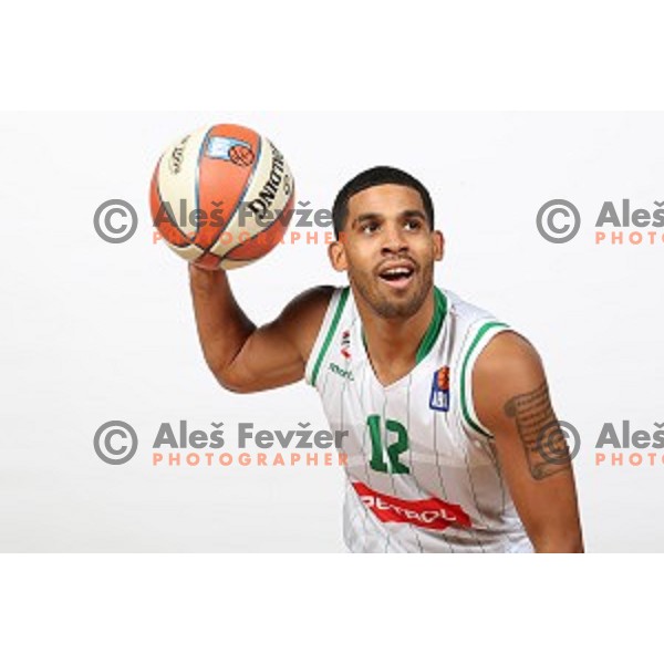 Talor Battle of Petrol Olimpija during team photo shooting before 2017-2018 basketball season in Ljubljana on September 26, 2017