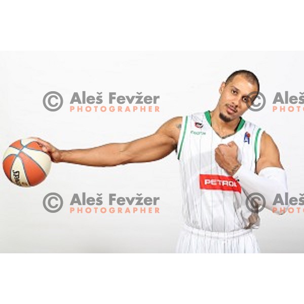 Jordan Morgan of Petrol Olimpija during team photo shooting before 2017-2018 basketball season in Ljubljana on September 26, 2017