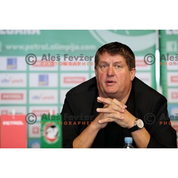 Roman Lisac, manager of Petrol Olimpija during press conference before 2017-2018 basketball season in Ljubljana on September 27, 2017