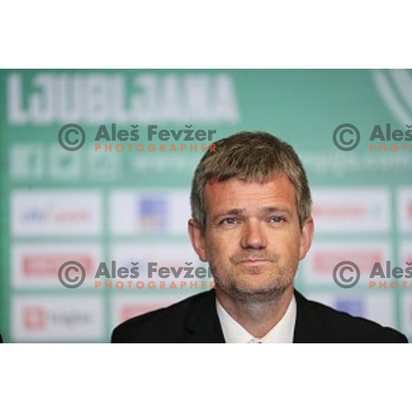 Tomaz Berlocnik, president of Petrol Olimpija during press conference before 2017-2018 basketball season in Ljubljana on September 27, 2017