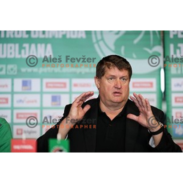 Roman Lisac, manager of Petrol Olimpija during press conference before 2017-2018 basketball season in Ljubljana on September 27, 2017