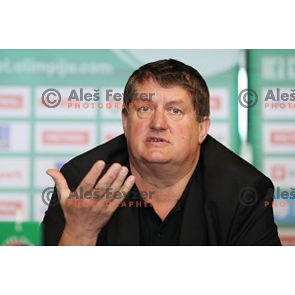 Roman Lisac, manager of Petrol Olimpija during press conference before 2017-2018 basketball season in Ljubljana on September 27, 2017