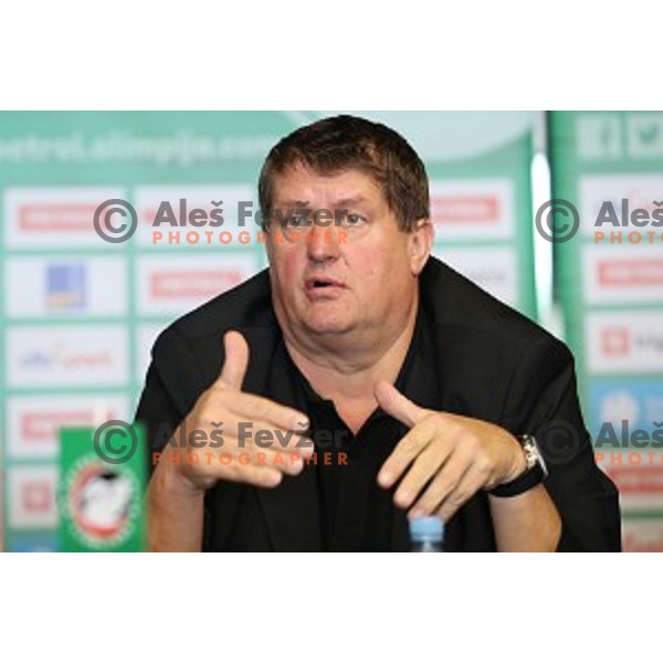 Roman Lisac, manager of Petrol Olimpija during press conference before 2017-2018 basketball season in Ljubljana on September 27, 2017