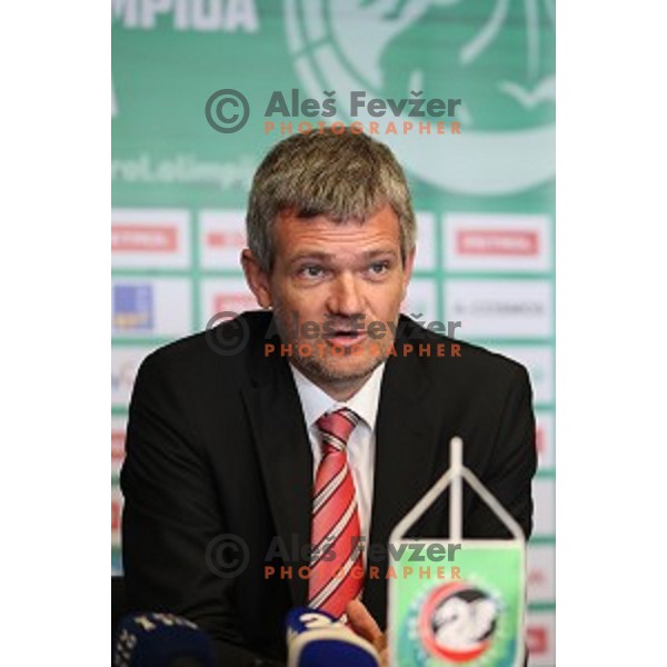 Tomaz Berlocnik, president of Petrol Olimpija during press conference before 2017-2018 basketball season in Ljubljana on September 27, 2017