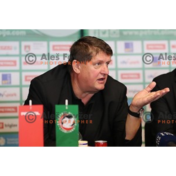 Roman Lisac, manager of Petrol Olimpija during press conference before 2017-2018 basketball season in Ljubljana on September 27, 2017
