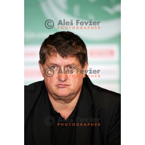 Roman Lisac, manager of Petrol Olimpija during press conference before 2017-2018 basketball season in Ljubljana on September 27, 2017