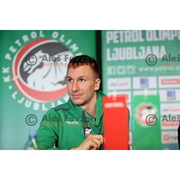 Gregor Hrovat, captain of Petrol Olimpija during press conference before 2017-2018 basketball season in Ljubljana on September 27, 2017