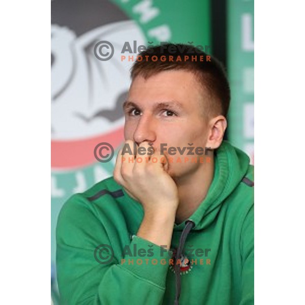 Gregor Hrovat, captain of Petrol Olimpija during press conference before 2017-2018 basketball season in Ljubljana on September 27, 2017