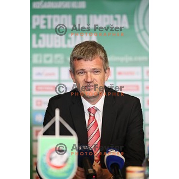 Tomaz Berlocnik, president of Petrol Olimpija during press conference before 2017-2018 basketball season in Ljubljana on September 27, 2017