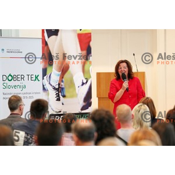 Marta Bon speaks at European Sport Week BeActive event in hotel Union, Ljubljana, Slovenia on September 27, 2017