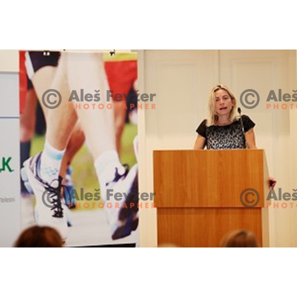 Nada Rotovnik Kozjek gives a speech at European Sport Week BeActive event in hotel Union, Ljubljana, Slovenia on September 27, 2017