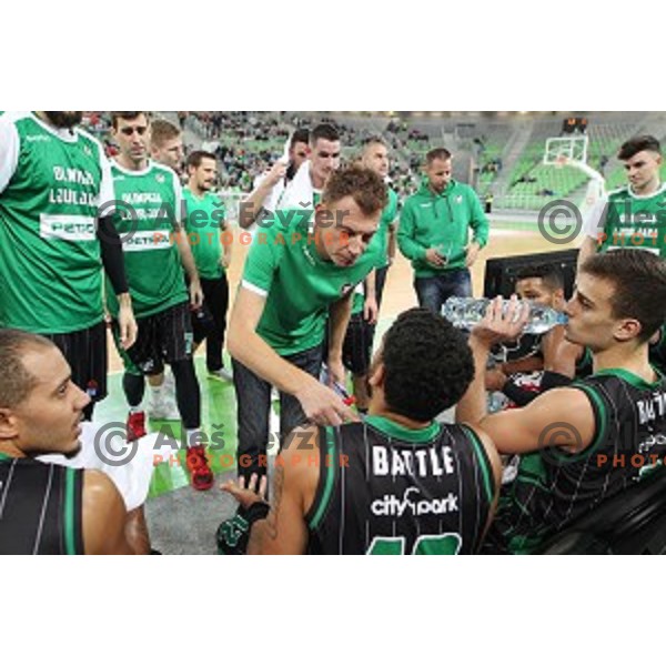 action during friendly basketball match between Petrol Olimpija (Slovenia) and Fenerbahce (Turkey) in Stozice, Ljubljana on September 25, 2017