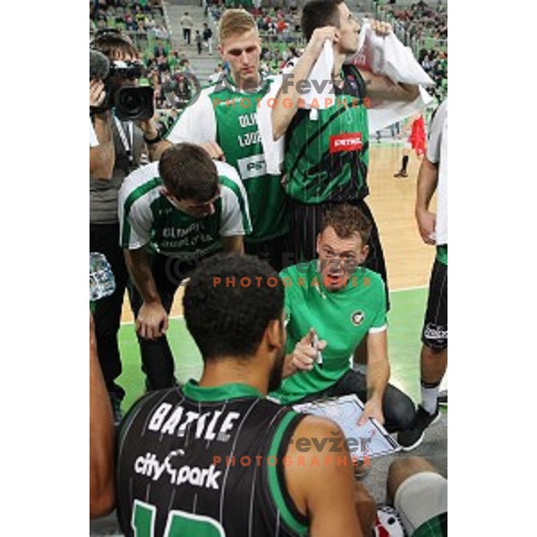 action during friendly basketball match between Petrol Olimpija (Slovenia) and Fenerbahce (Turkey) in Stozice, Ljubljana on September 25, 2017
