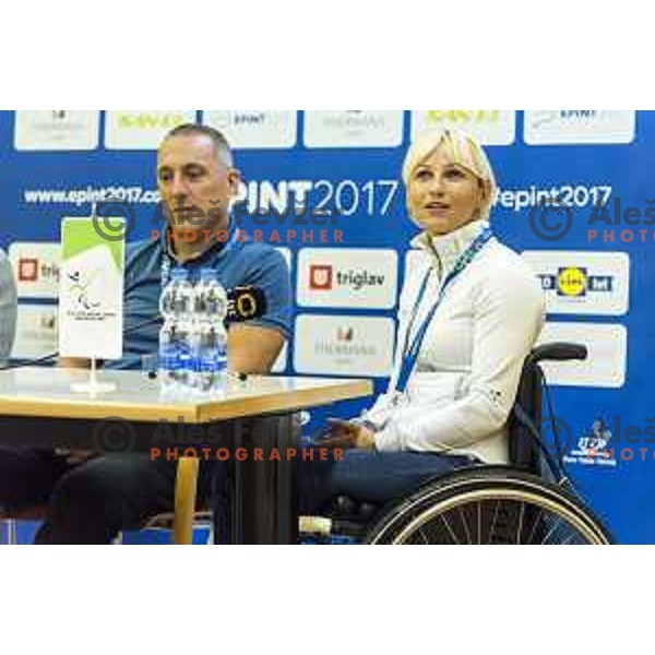 Mateja Pintar Pustovrh in action during European Table Tennis Championships for the Disabled EPINT 2017 in Tri Lilije Hall, Lasko, Slovenia on September 28, 2017 