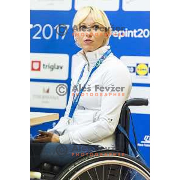 Mateja Pintar Pustovrh in action during European Table Tennis Championships for the Disabled EPINT 2017 in Tri Lilije Hall, Lasko, Slovenia on September 28, 2017 