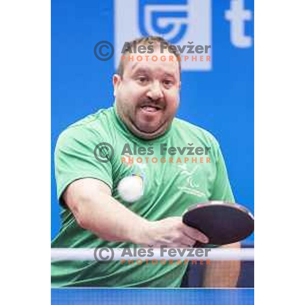 Andrej Žnidar in action during European Table Tennis Championships for the Disabled EPINT 2017 in Tri Lilije Hall, Lasko, Slovenia on September 28, 2017 