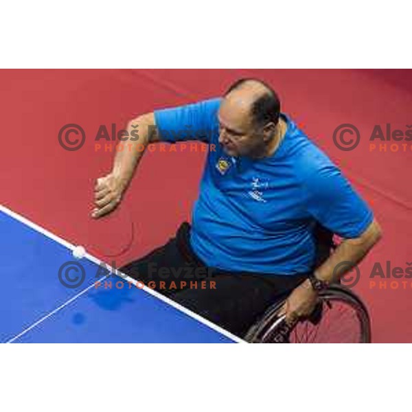 Bojan Lukezic in action during European Table Tennis Championships for the Disabled EPINT 2017 in Tri Lilije Hall, Lasko, Slovenia on September 28, 2017 