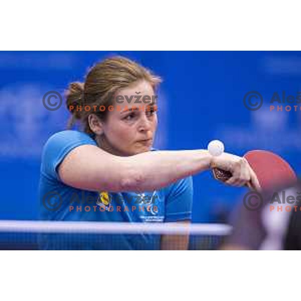 Barbara Meglic in action during European Table Tennis Championships for the Disabled EPINT 2017 in Tri Lilije Hall, Lasko, Slovenia on September 28, 2017 
