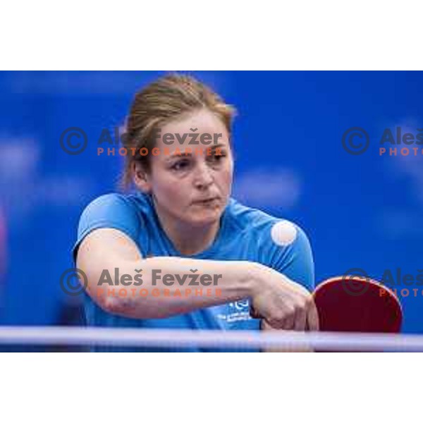 Barbara Meglic in action during European Table Tennis Championships for the Disabled EPINT 2017 in Tri Lilije Hall, Lasko, Slovenia on September 28, 2017 