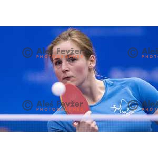 Barbara Meglic in action during European Table Tennis Championships for the Disabled EPINT 2017 in Tri Lilije Hall, Lasko, Slovenia on September 28, 2017 