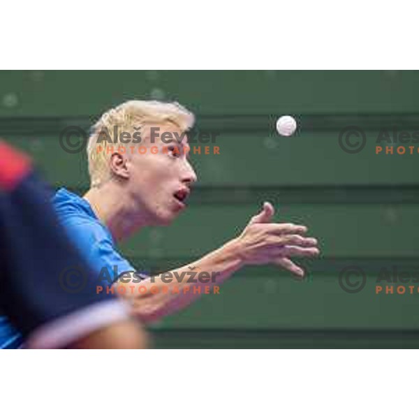 Luka Trtnik in action during European Table Tennis Championships for the Disabled EPINT 2017 in Tri Lilije Hall, Lasko, Slovenia on September 28, 2017 